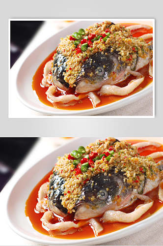 蒸菜剁椒鱼头摄影图片
