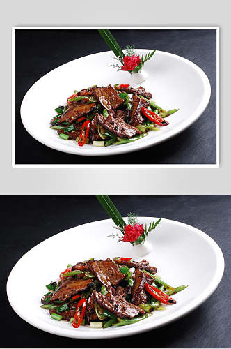 新鲜杭椒炒扣肉食品图片