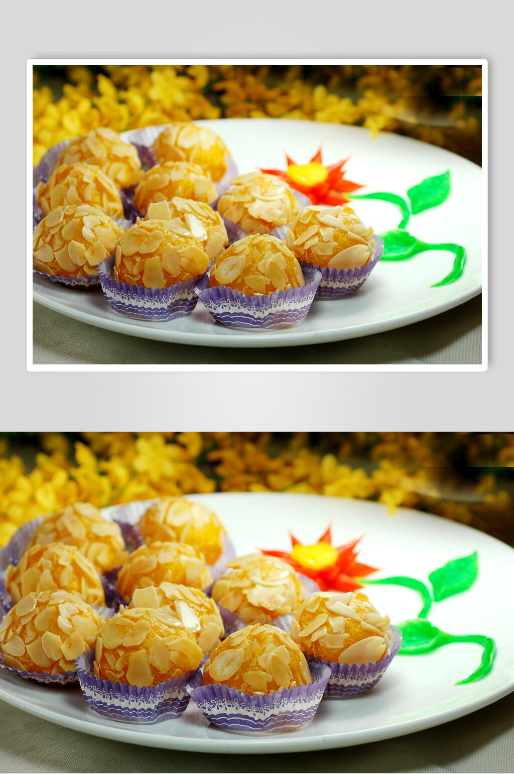 新鲜美味金沙绣球美食图片素材