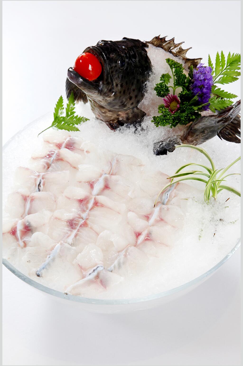 鱼片海鲜刺身拼盘食物高清图片素材