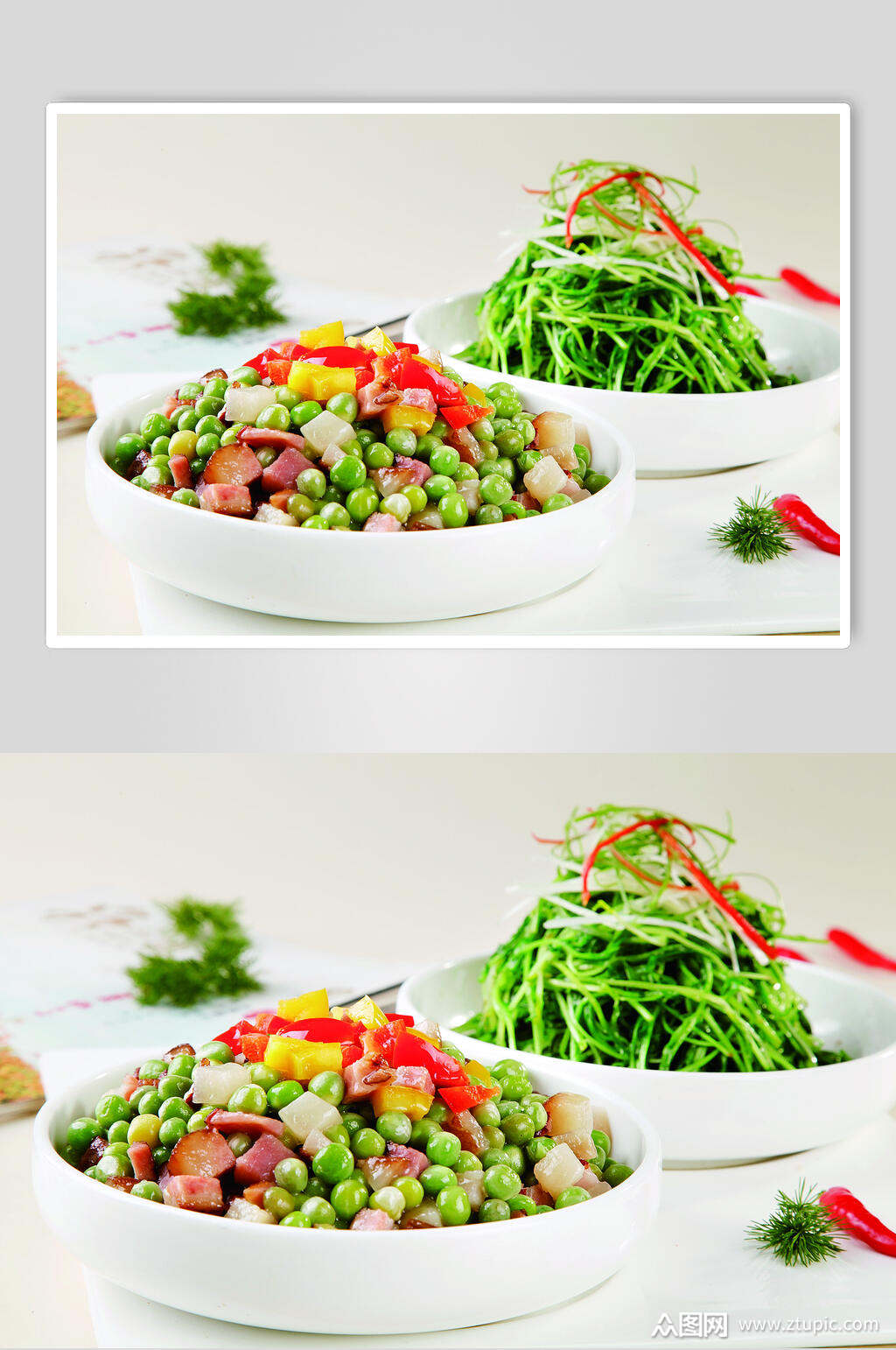 时蔬双拼食品图片