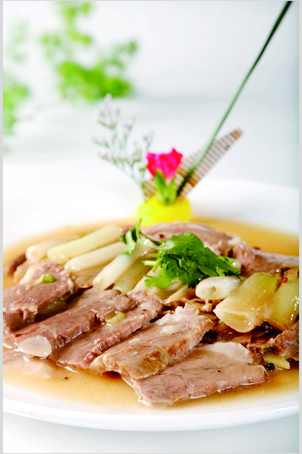 大葱扒羊肉餐饮美食图片