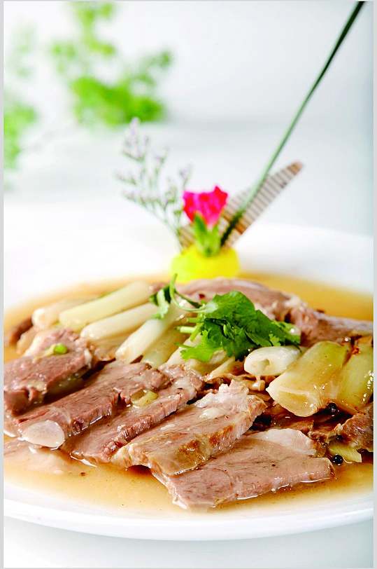 大葱扒羊肉餐饮美食图片