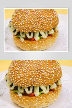 招牌美味汉堡食物高清图片