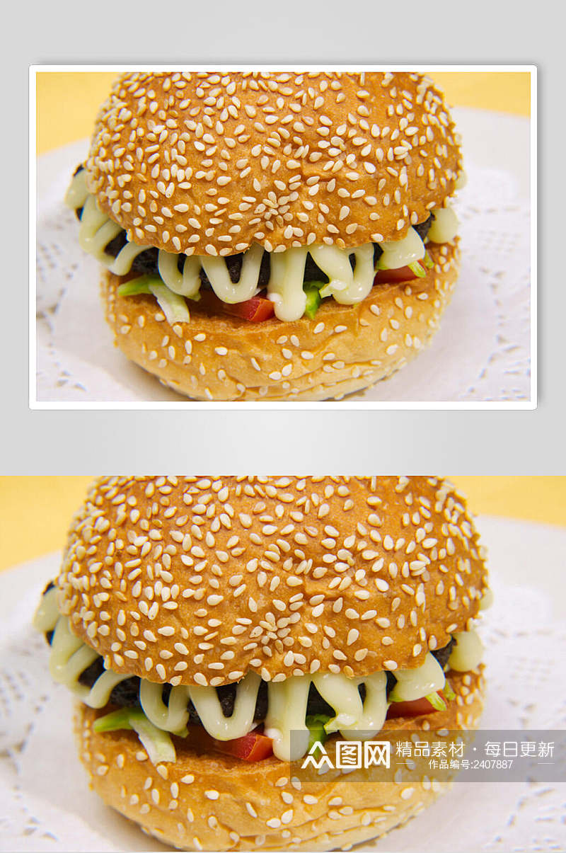 招牌美味汉堡食物高清图片素材