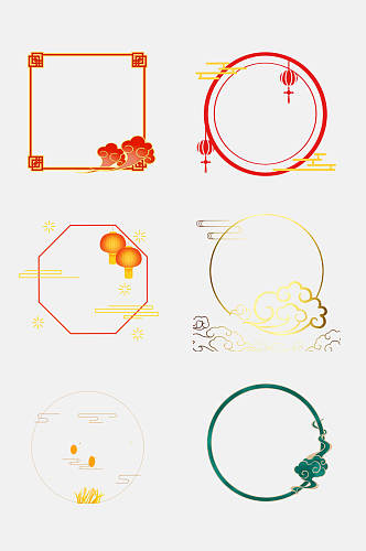 国潮大气中国风边框免抠元素