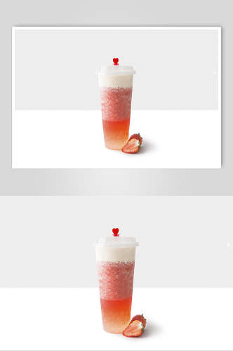 草莓奶盖奶茶食品摄影图片