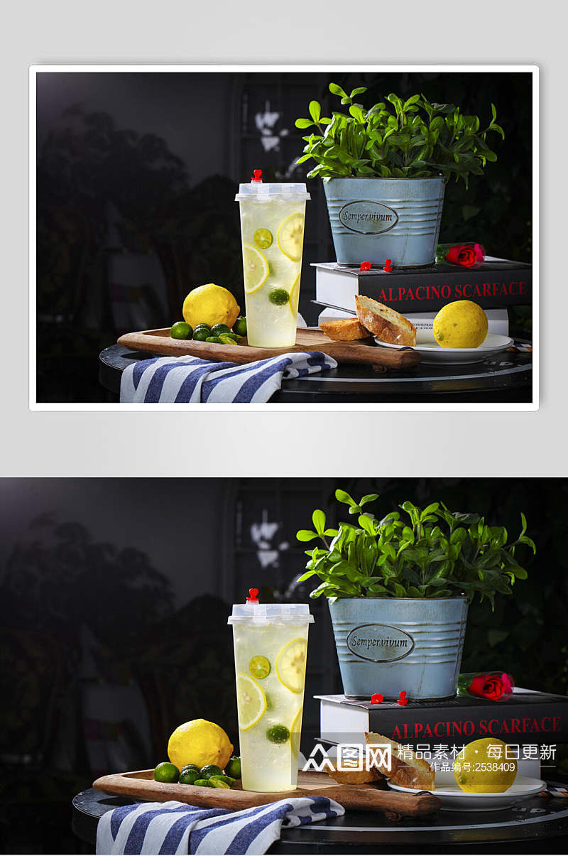 柠檬茶奶茶食品高清图片素材
