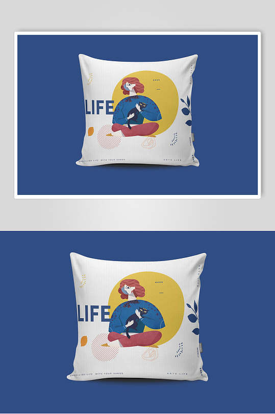 抽象抱枕文创产品样机-众图网