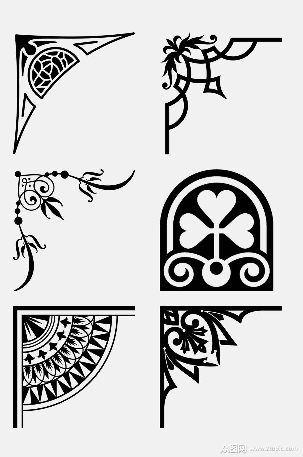 黑色欧式复古边框免抠素材素材