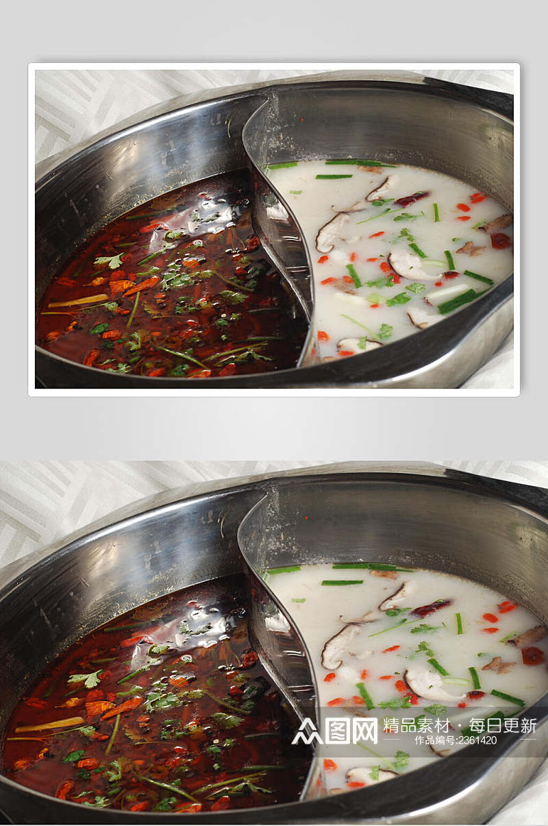 鸳鸯锅底清汤食物图片素材