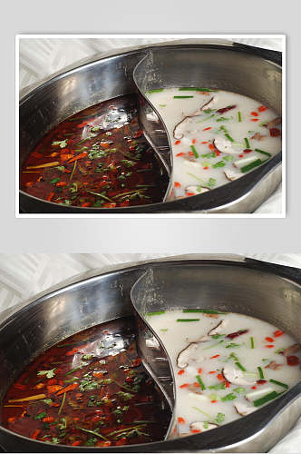 鸳鸯锅底清汤食物图片