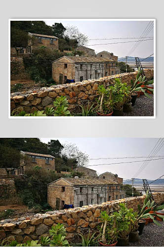 花岗渔村民宿围墙图片