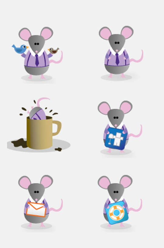 老鼠卡通人物动物免抠元素