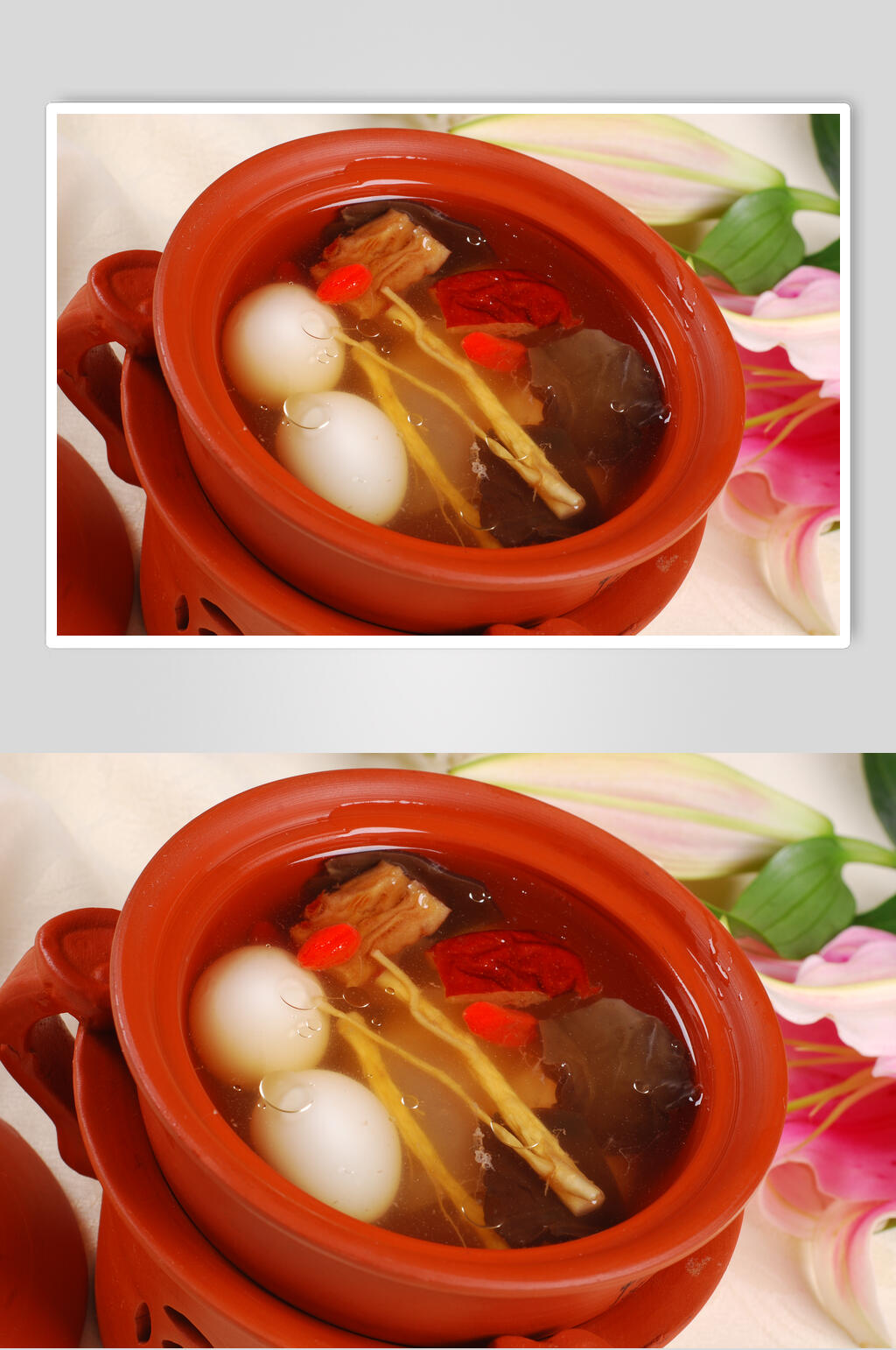 滋补药膳煨鱼唇美食高清图片素材