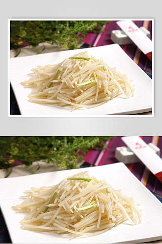 新鲜清炒土豆丝食物图片