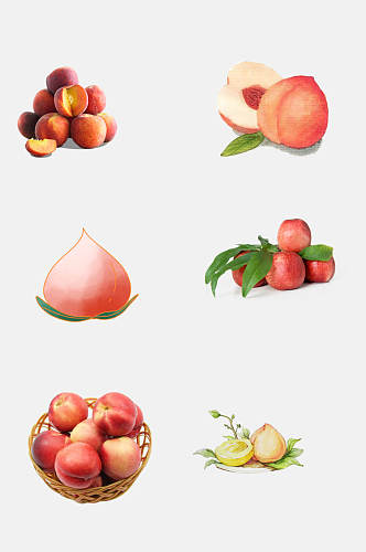 清新水果桃子免抠元素