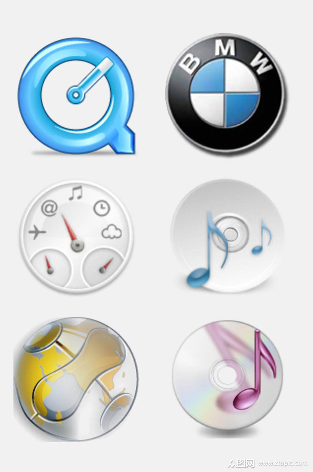 清新微粒体圆形图标免抠元素素材