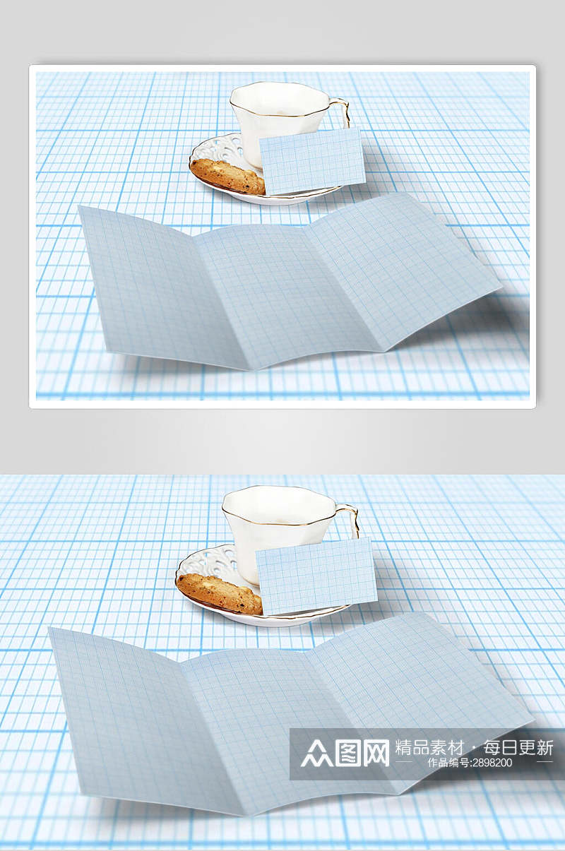 折页食品包装餐具场景样机效果图素材