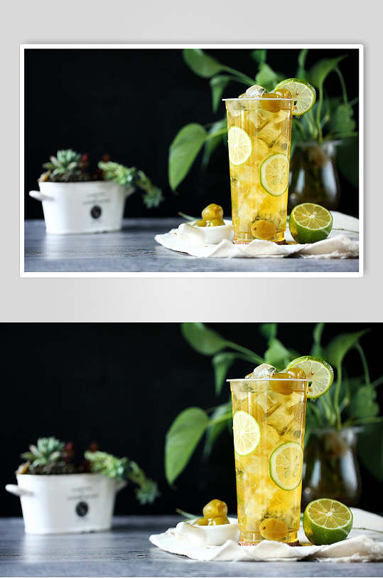 清新包装柠檬茶奶茶食品摄影图片