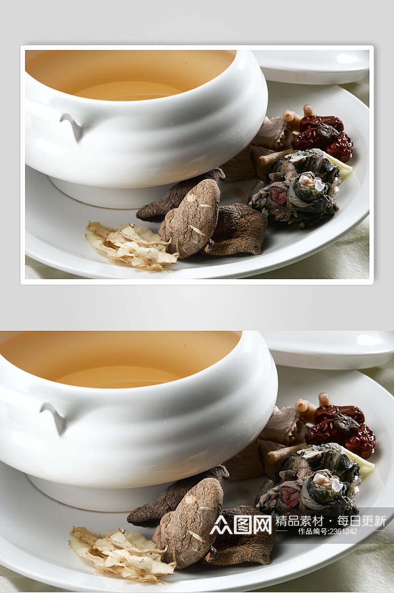 玉竹炖竹丝鸡食物图片素材