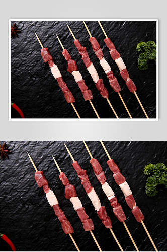 新鲜串串烤肉串餐饮图片