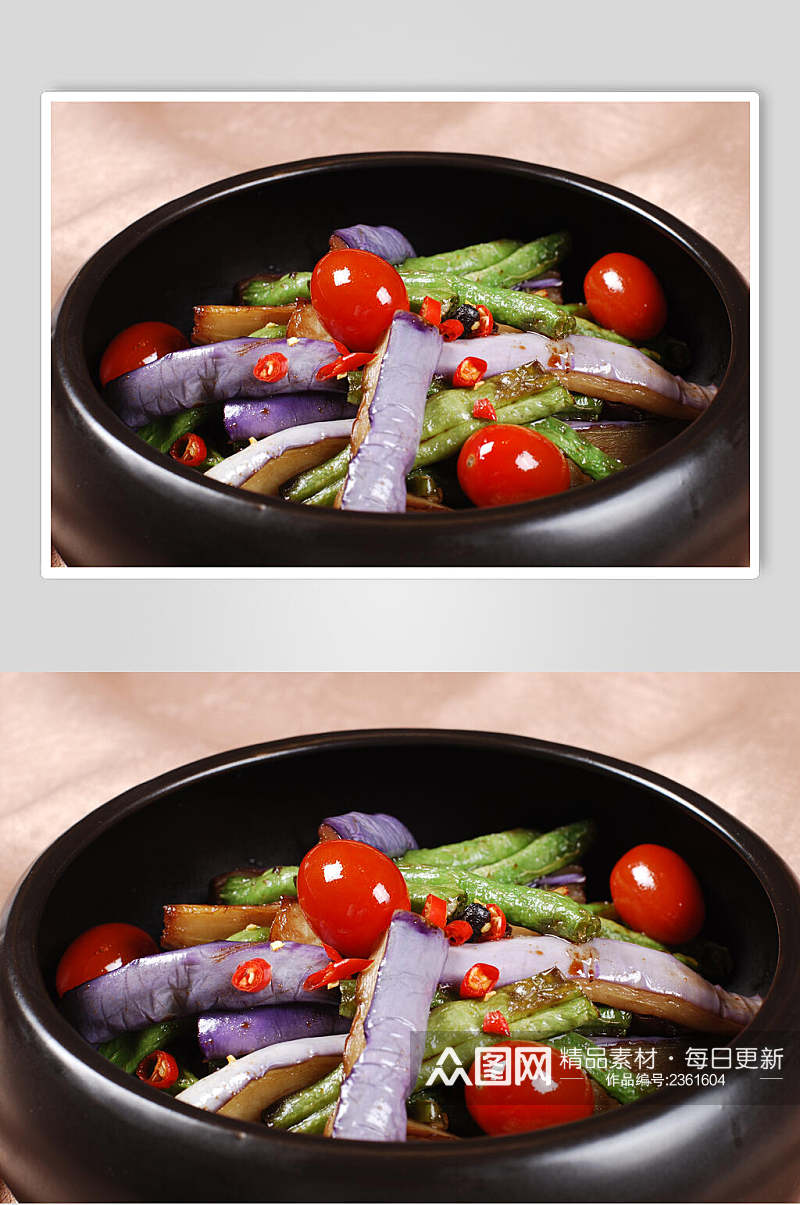 长豆角烧茄子食品图片素材