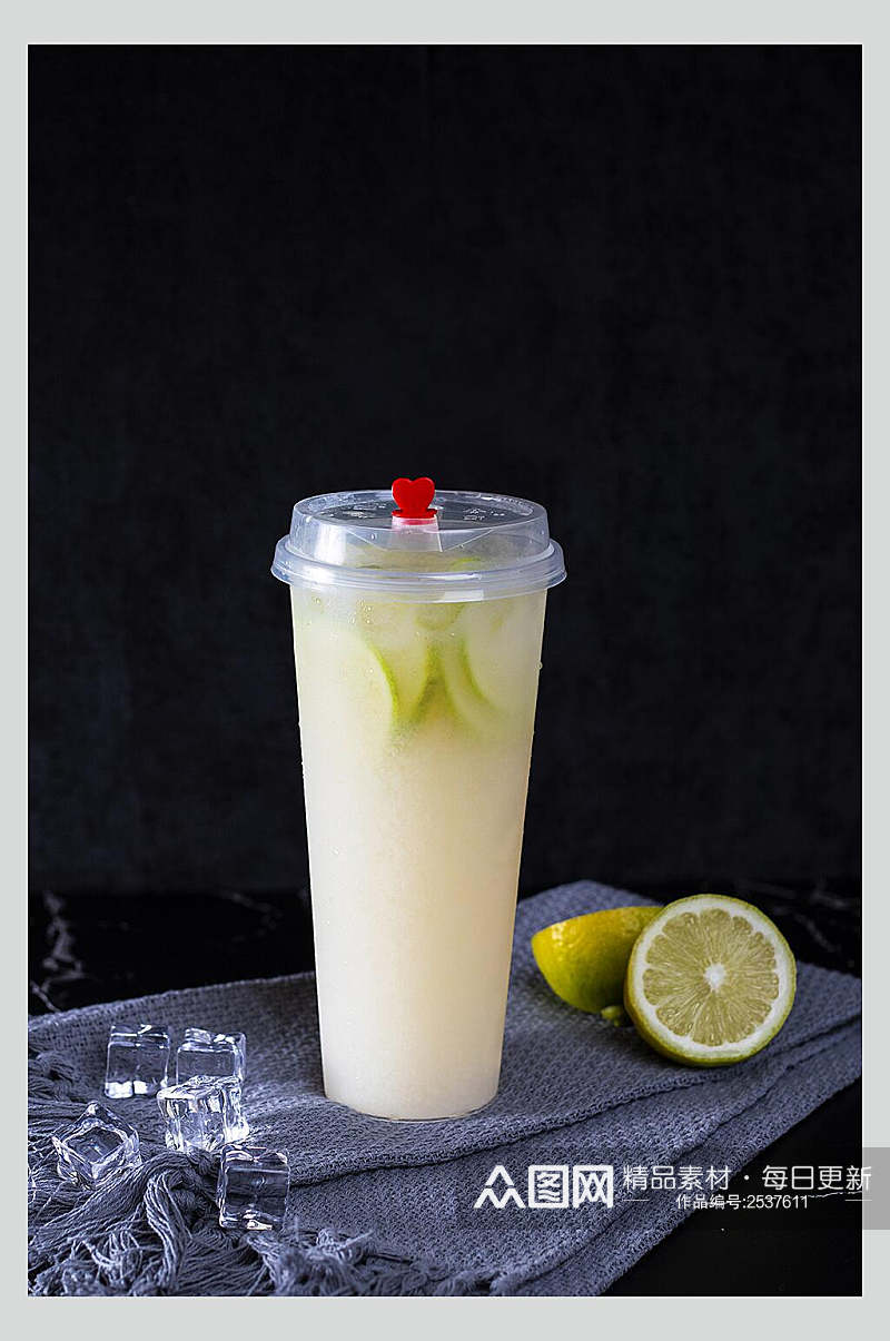 冰镇柠檬水饮品奶茶图片素材