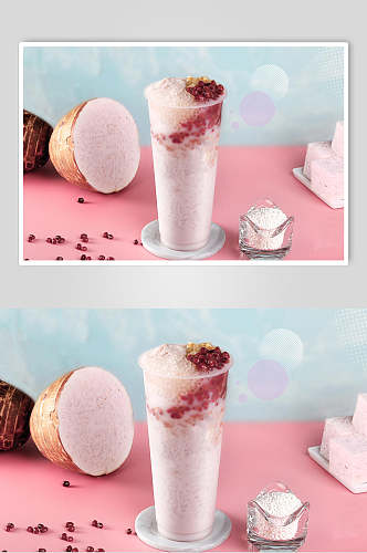 新鲜香芋奶茶食品摄影图片