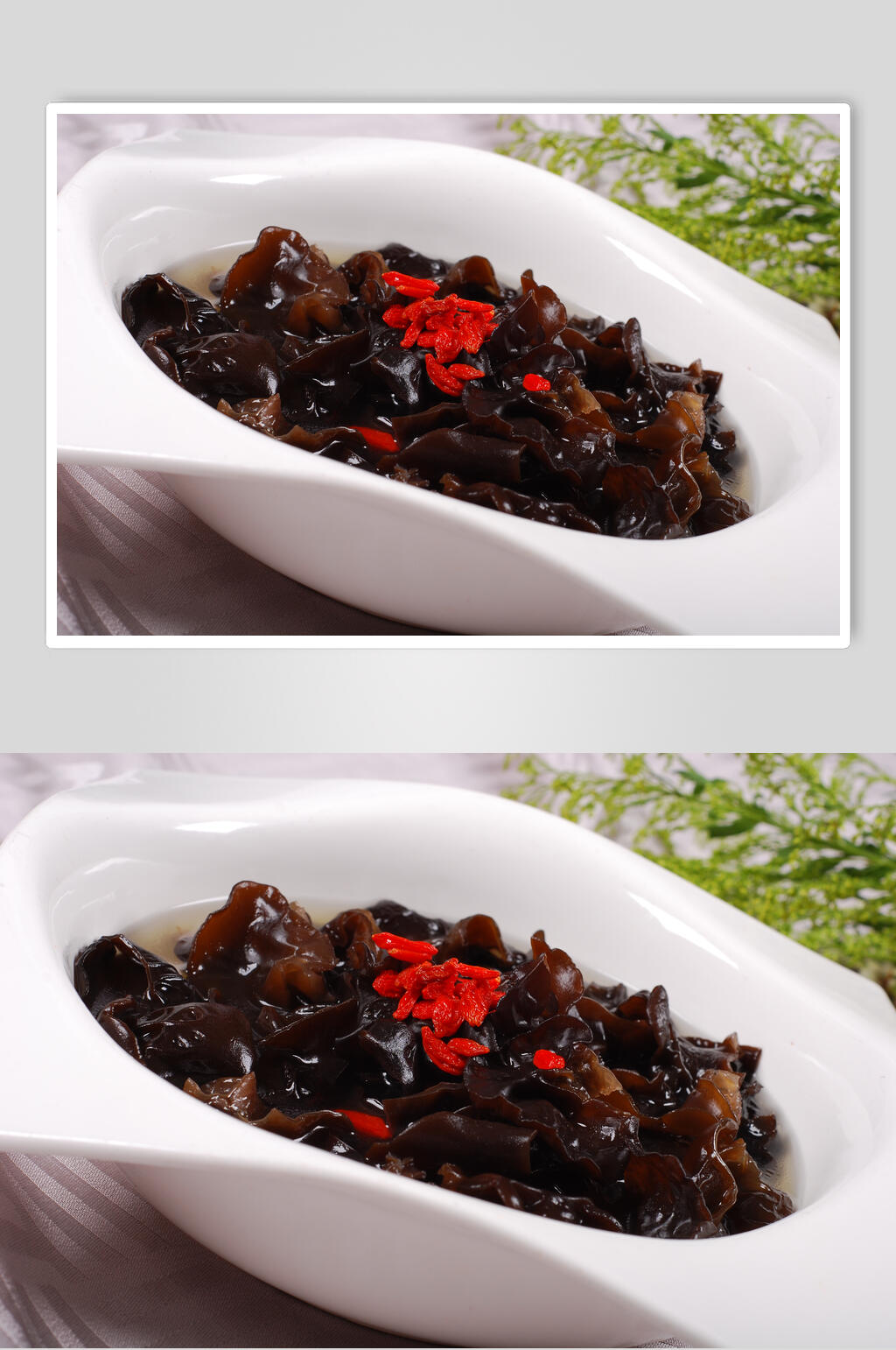 栆茸鸡汁浸云耳美食图片素材