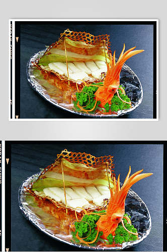 竹网银鳕鱼餐饮高清图片