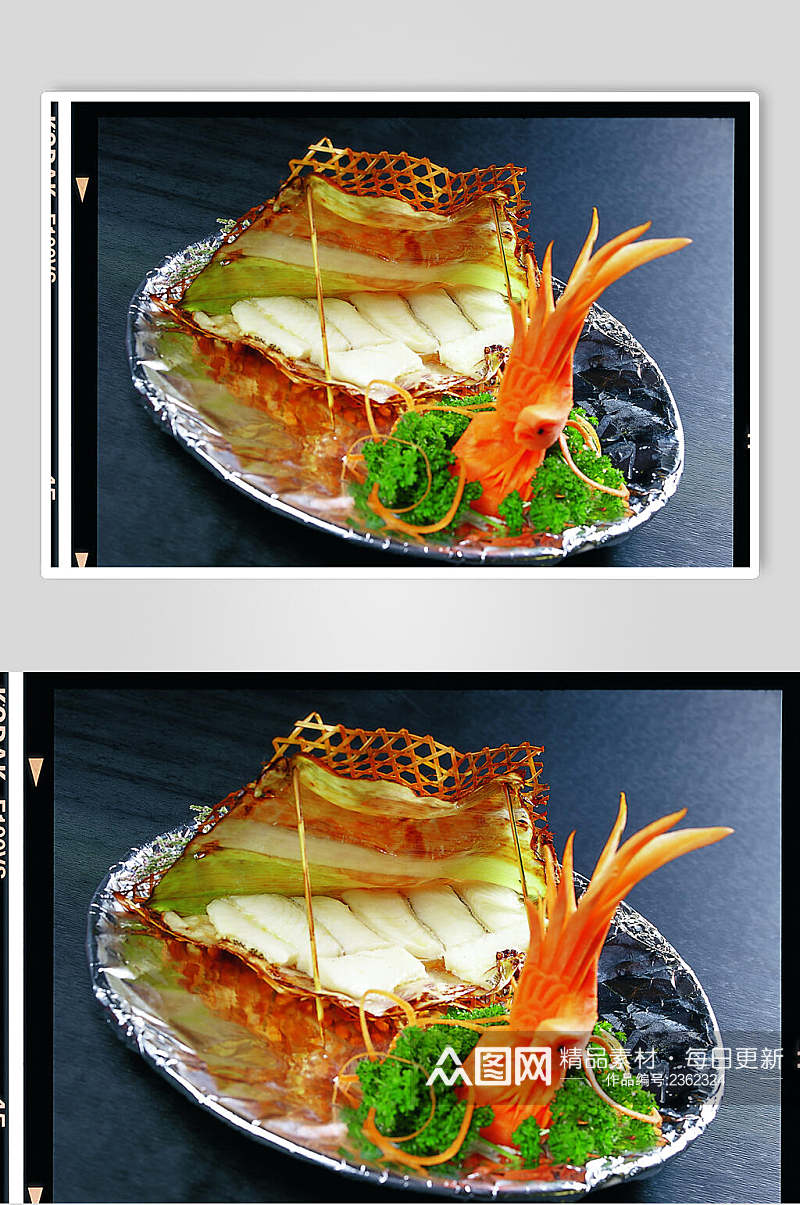 竹网银鳕鱼餐饮高清图片素材