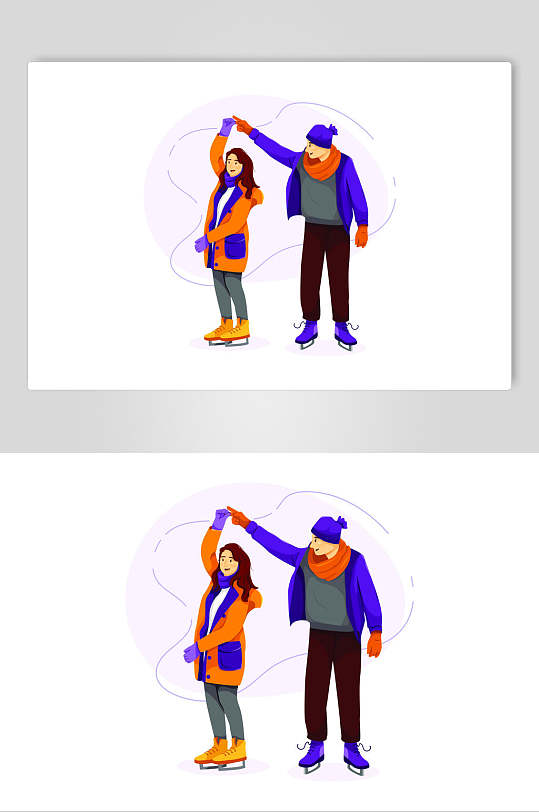 极简人物生活情人节场景插画矢量素材