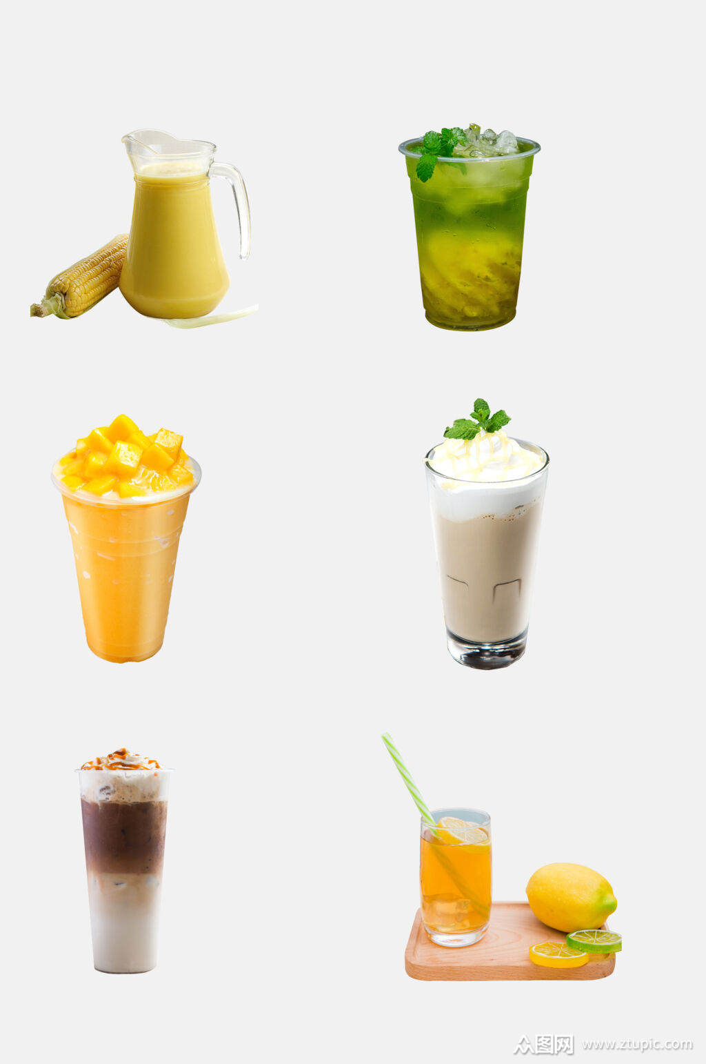 香浓美味果汁奶茶免抠素材素材
