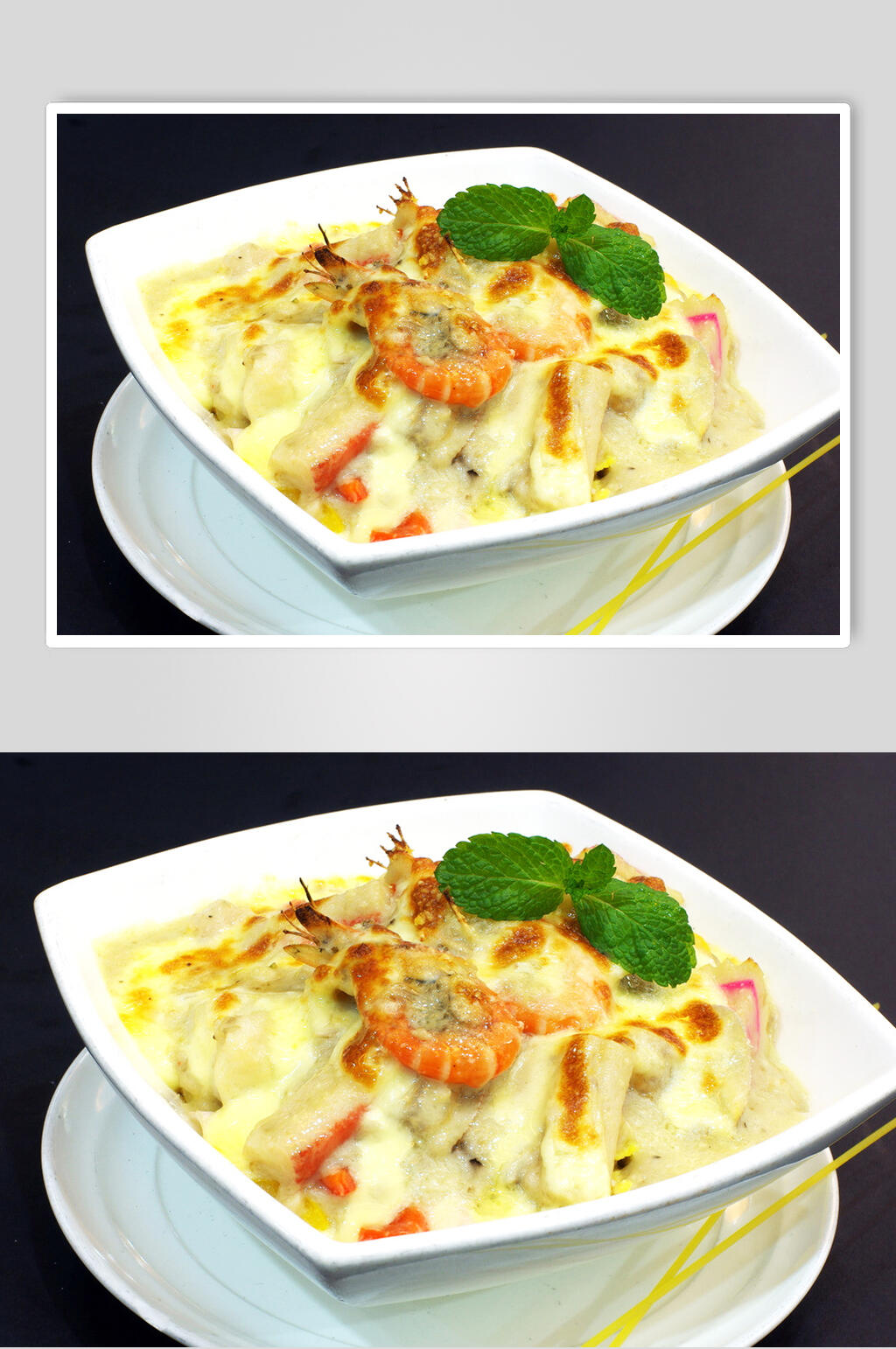 芝士海鲜焗饭食品高清图片素材
