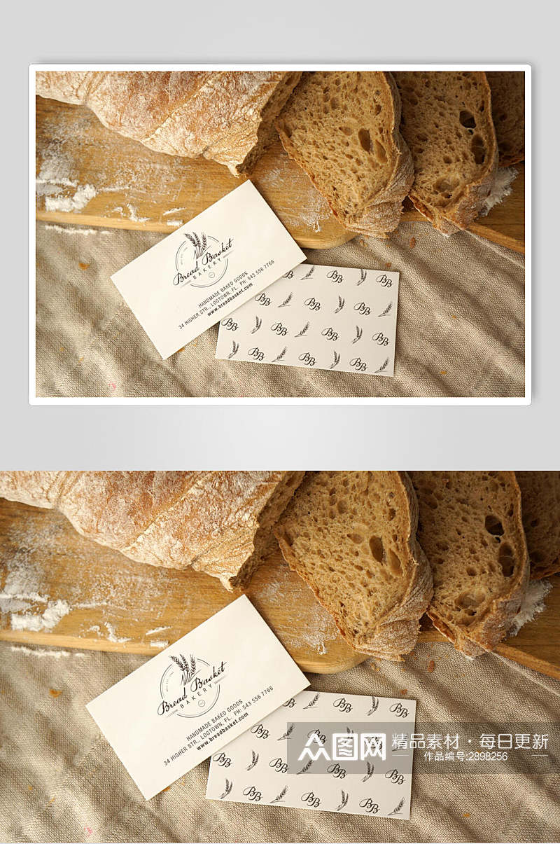 面包食品包装餐具场景样机效果图素材
