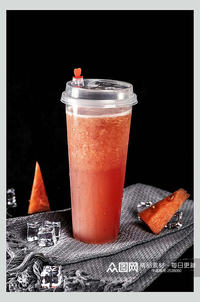 冰镇西瓜汁奶茶食品摄影图片素材