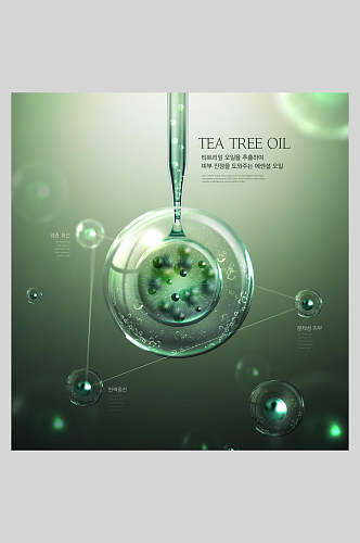 绿色光效水分子科技海报