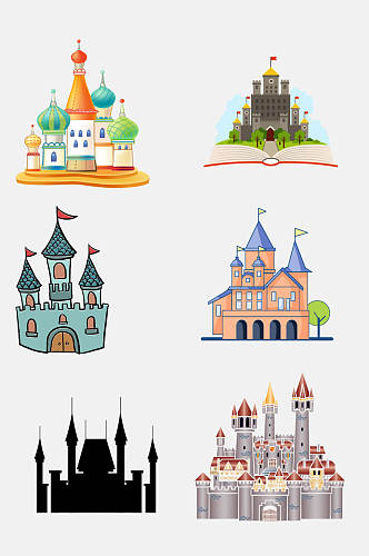 卡通欧式童话城堡宫殿免抠素材