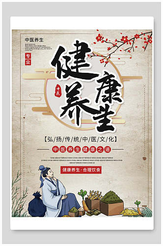 中国风传统中医健康养生海报
