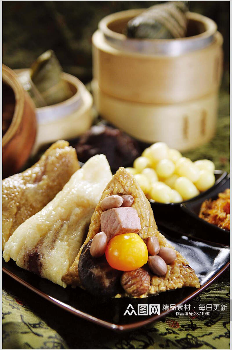 新鲜板栗粽子美食图片素材