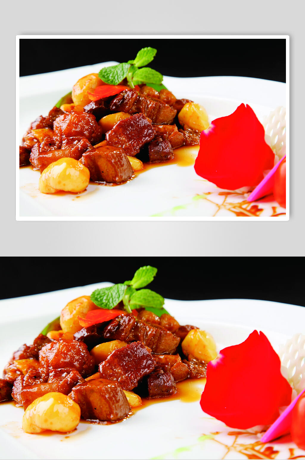 粽香板栗红烧肉图片素材