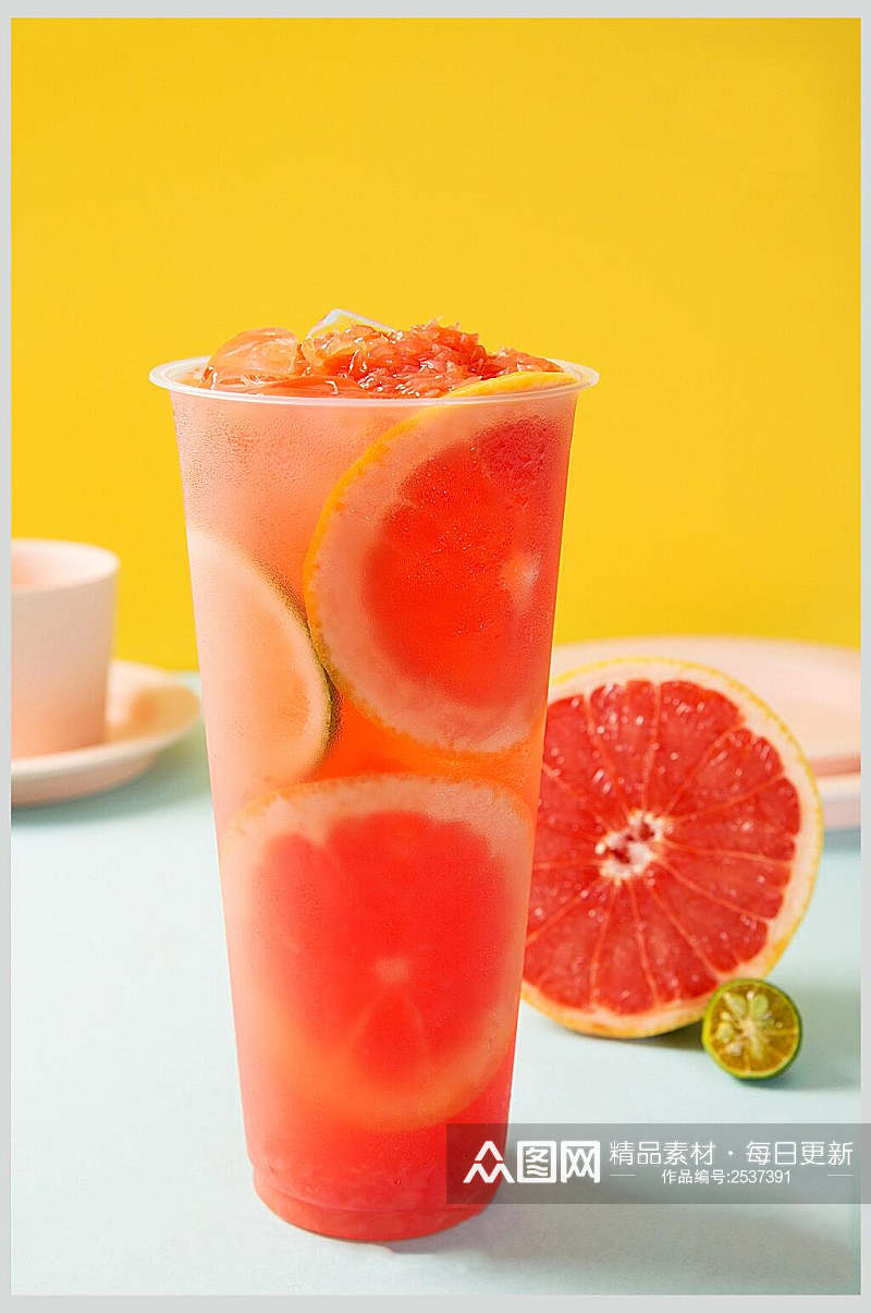 血橙果汁奶茶摄影图片素材