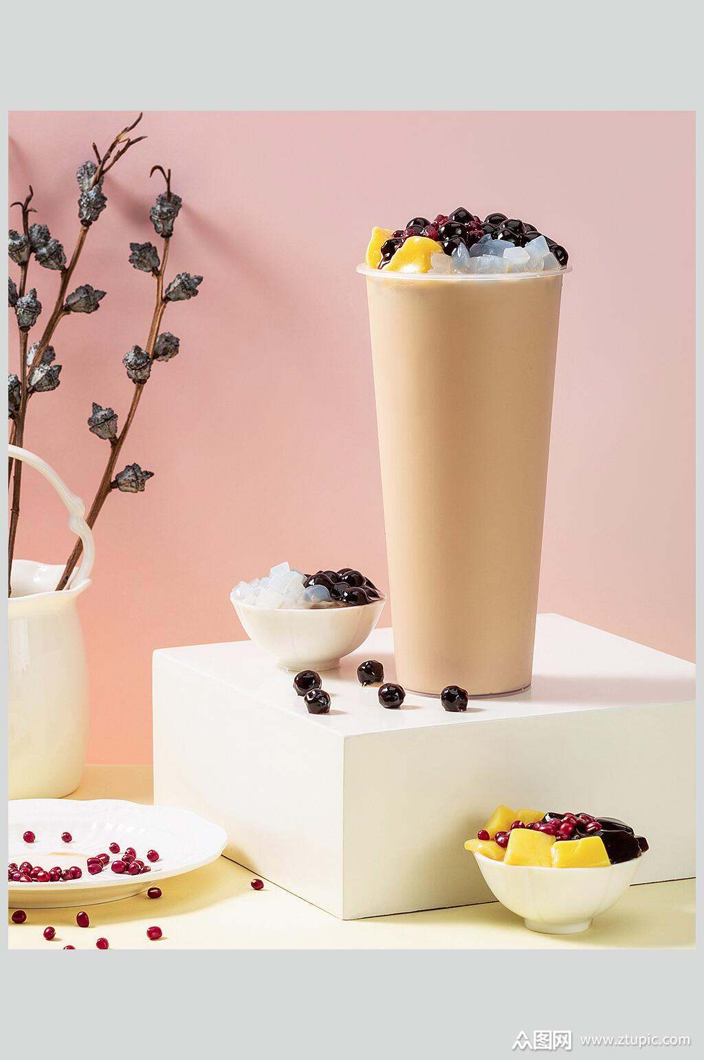 烧仙草奶茶食物高清图片素材