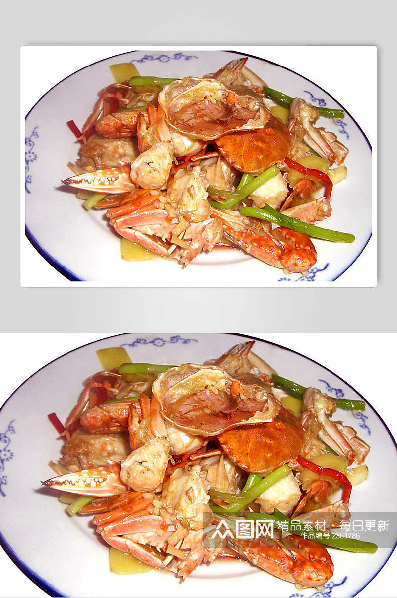 姜葱炒花蟹食品图片素材