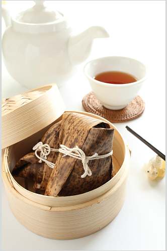 茶水粽子美食图片