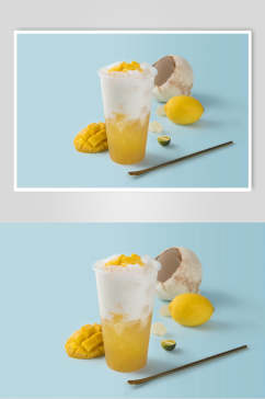 芒果椰汁奶茶食品摄影图片