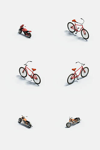 简洁摩托车自行车免抠元素
