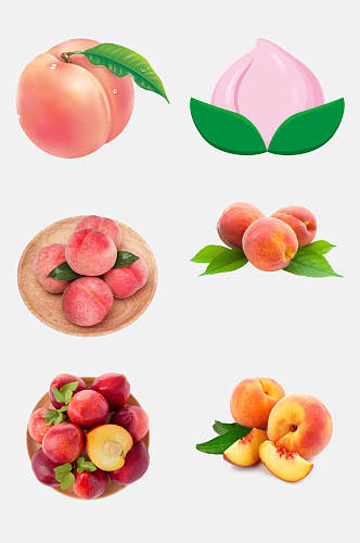 水彩水果甜蜜桃子免抠元素