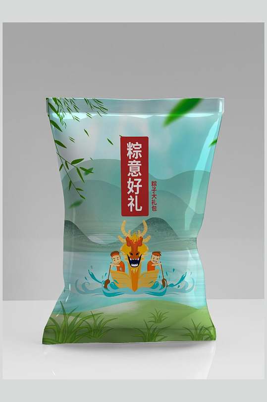 赛龙舟零食粽子包装样机